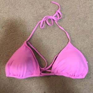 pink victoria’s secret triangle bikini top